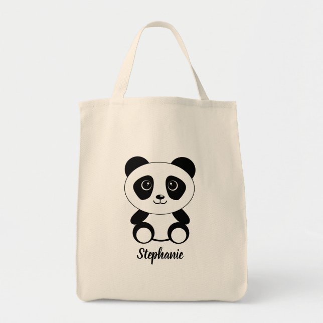 Bolsa Tote Urso de Panda Personalizado (Frente)