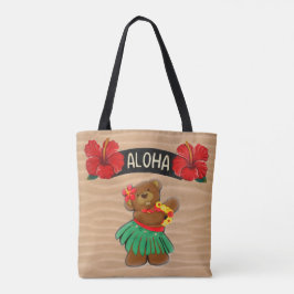 Bolsa Tote Urso de pelúcia Aloha Hula