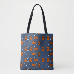 Bolsa Tote Urso de pelúcia bonito na bolinhas