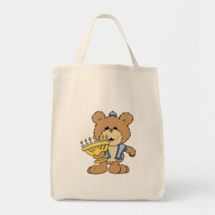 Bolsa Tote urso de pelúcia Chanukah chanuká Menorá fofo