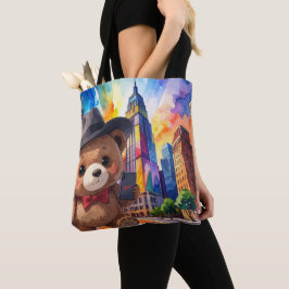 Bolsa Tote Urso de Pelúcia em Tour pela Cidade Férias de Turi