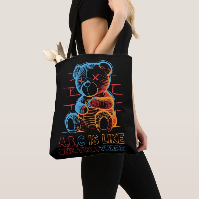 Bolsa Tote Urso de pelúcia Neon ABC (Close Up)