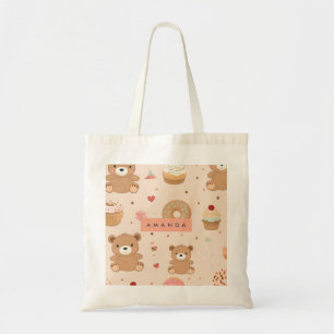 Bolsa Tote Urso de pelúcia personalizado e deserto de Rosquin