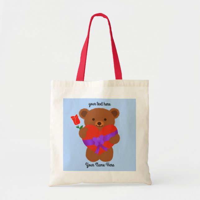 Bolsa Tote Urso de Teddy Bonito #1 (Frente)