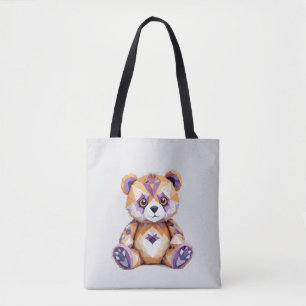 Bolsa Tote Urso De Teddy Brincando Com Um Adorável Corante An