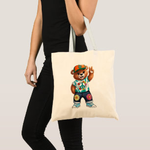 Bolsa Tote Urso de Teddy com roupa pacífica ocasional 1