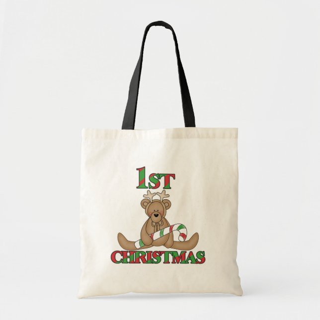 Bolsa Tote Urso de Teddy Muito 1 rua Camisetas de Natal e pre (Frente)