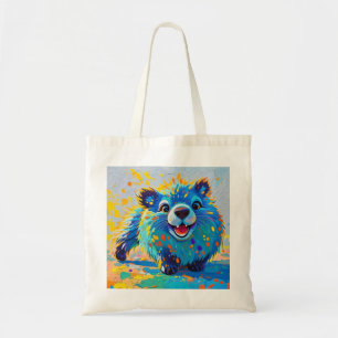 Bolsa Tote Urso design de abstrato de arte colorida