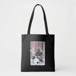 Bolsa Tote Urso Drummer Engraçado Tocando Drum Punk Rock Drum