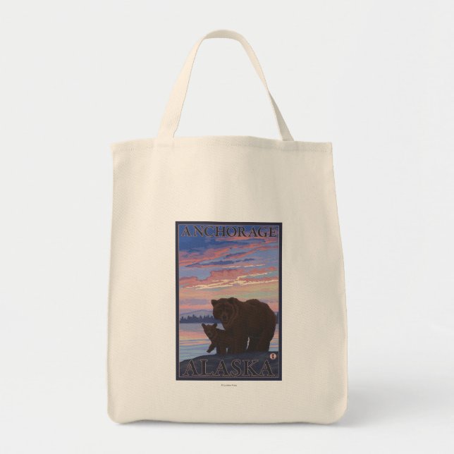 Bolsa Tote Urso e Cubo - Anchorage, Alasca (Frente)