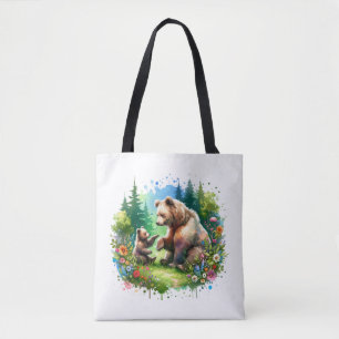 Bolsa Tote Urso e Cubo de Aquarela Cócitos