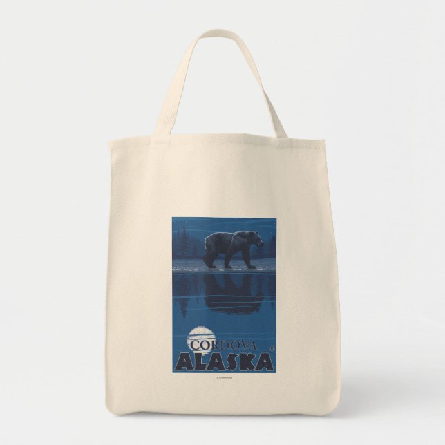 Bolsa Tote Urso em Lua - Córdova, Alasca (Frente)
