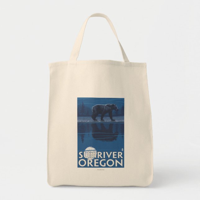 Bolsa Tote Urso em Lua - Sun River, Oregon (Frente)