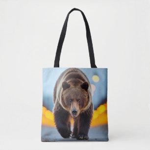 Bolsa Tote Urso Grizzly Animal Selvagem Na Rua