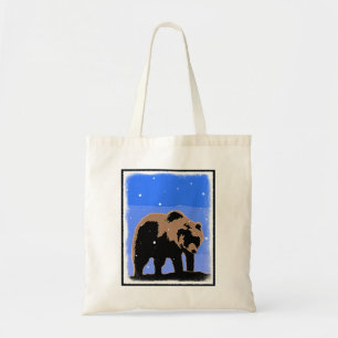 Bolsa Tote Urso Grizzly no inverno - Arte original sobre a vi