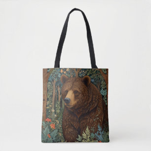 Bolsa Tote Urso-marrom-retrógrado russo