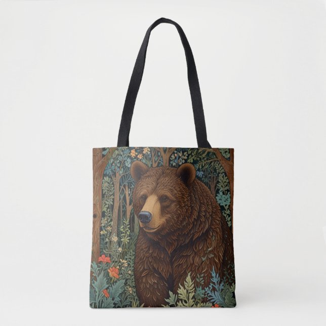 Bolsa Tote Urso-marrom-retrógrado russo (Frente)