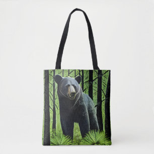 Bolsa Tote Urso Negro Selvagem abstrato Russo
