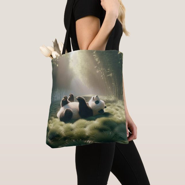 Bolsa Tote Urso Panda Ao Sol (Close Up)