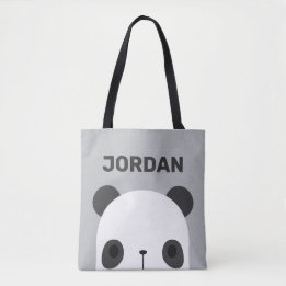 Bolsa Tote Urso Panda Bonito com Nome Personalizado