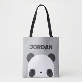 Bolsa Tote Urso Panda Bonito com Nome Personalizado