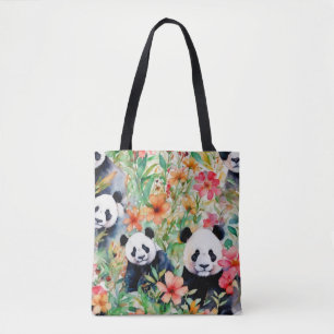 Bolsa Tote Urso Panda de Aquarela