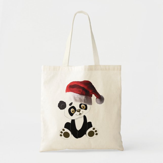 Bolsa Tote urso panda de natal (Frente)