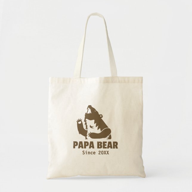 Bolsa Tote Urso Papa Selvagem Desde o Ano da Paternidade Pai (Frente)