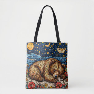Bolsa Tote Urso Pardo dormindo