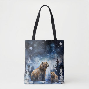 Bolsa Tote Urso Pardo e Bebê