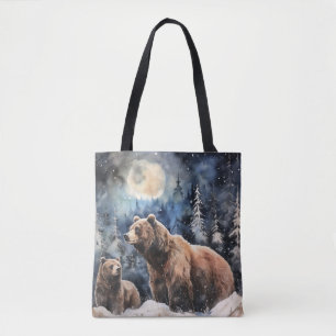 Bolsa Tote Urso Pardo e Bebê