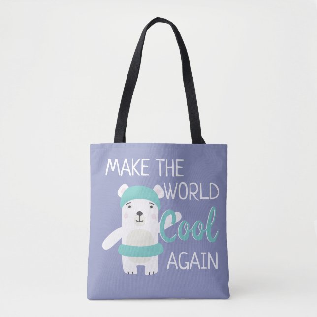 Bolsa Tote Urso polar com anel de natação das alterações clim (Frente)