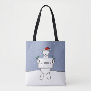 Bolsa Tote Urso Polar de Natal Bonito Personalizado