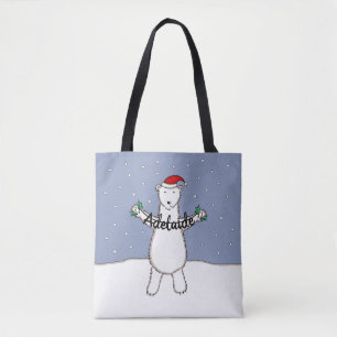Bolsa Tote Urso Polar de Natal Bonito Personalizado