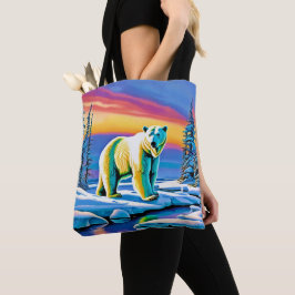 Bolsa Tote Urso Polar de Neve Selvagem do Ártico