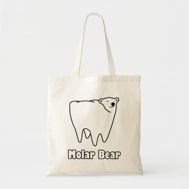 Bolsa Tote Urso polar do dente do urso do Molar (Frente)