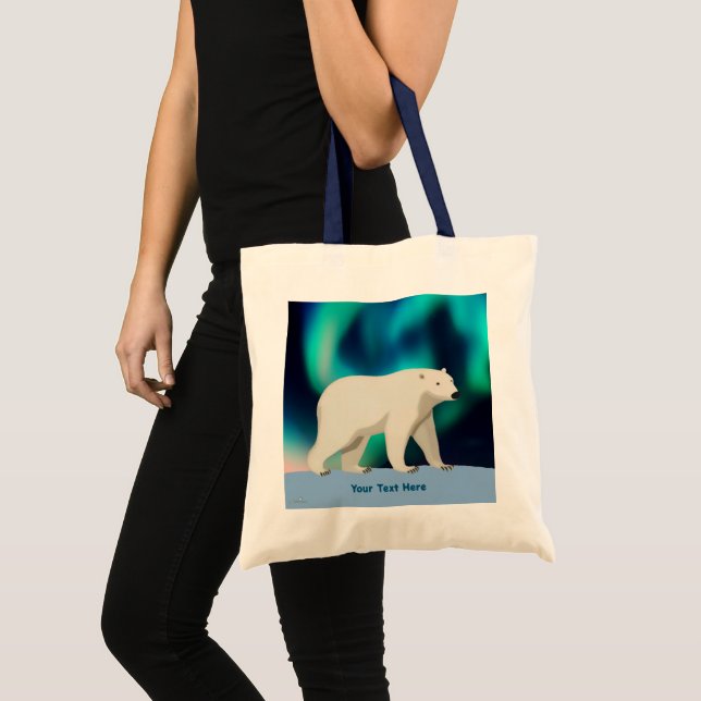 Bolsa Tote Urso Polar e Luzes do Norte (Frente (produto))