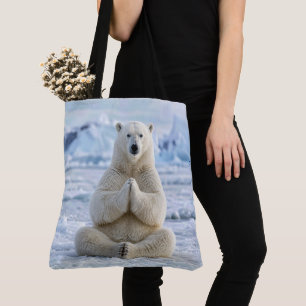 Bolsa Tote Urso Polar em uma Pose de Yoga