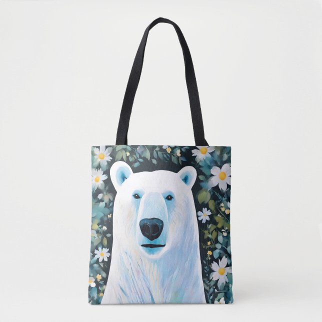 Bolsa Tote Urso Polar Floral (Frente)