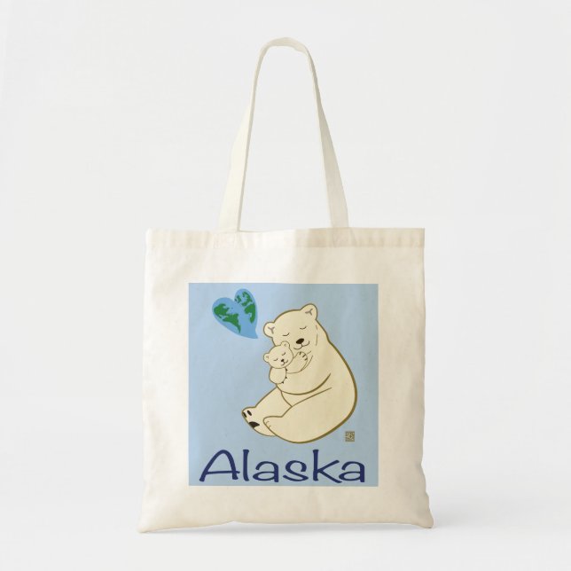 Bolsa Tote Urso Polar Mãe e Cub Bag (Frente)