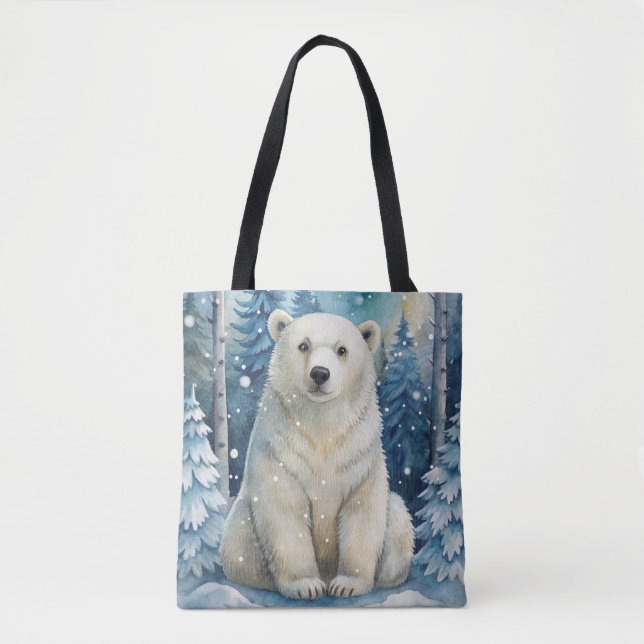 Bolsa Tote Urso Polar no inverno (Frente)