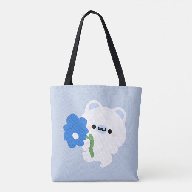 Bolsa Tote Urso Polar Romântico Bonito (Verso)