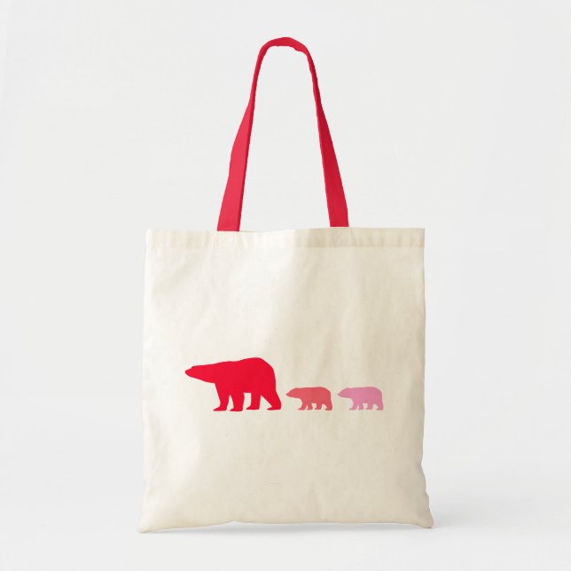 Bolsa Tote Urso Polar Rosa (Frente)