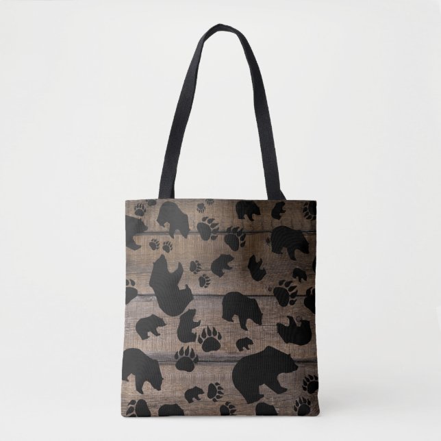 Bolsa Tote Urso Preto - Pinturas Pretas (Frente)