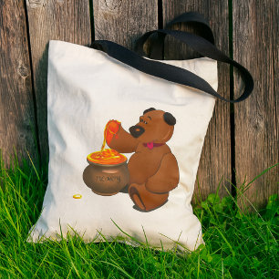 Bolsa Tote Urso que come a sacola do mel