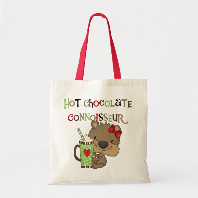 Bolsa Tote Urso quente da menina de ChocolateConoisseur (Frente)