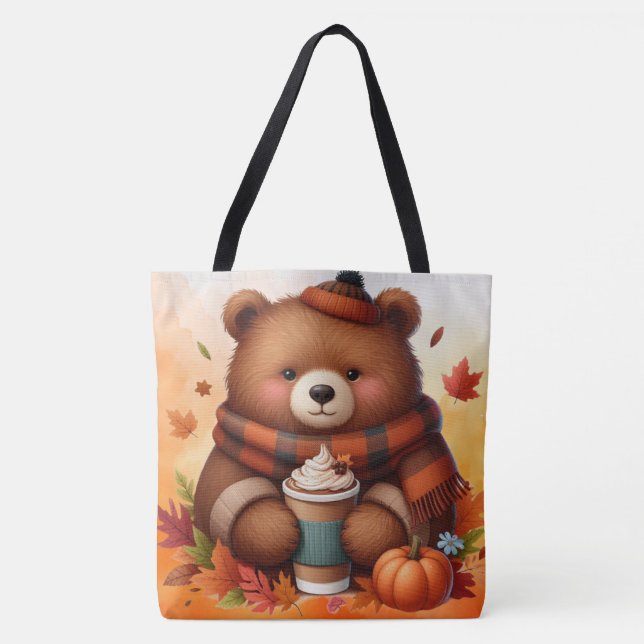Bolsa Tote Urso Russo/Vintage de outono (Frente)