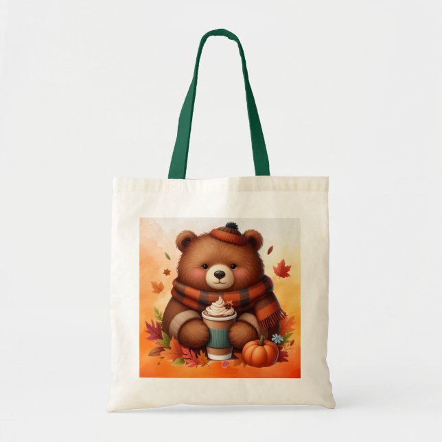 Bolsa Tote Urso Russo/Vintage de outono (Frente)