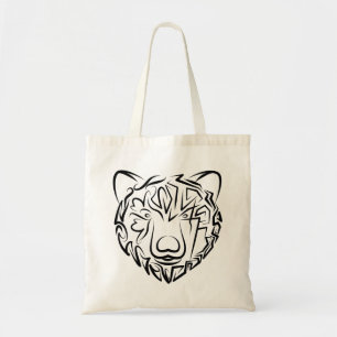 Bolsa Tote Urso Tribal Negro e Branco