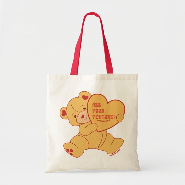 Bolsa Tote Urso Vermelho Cinzento Borrão Molhado (Frente)
